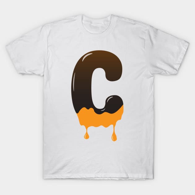 Chocolate Alphabet Letter C T-Shirt by Kangina